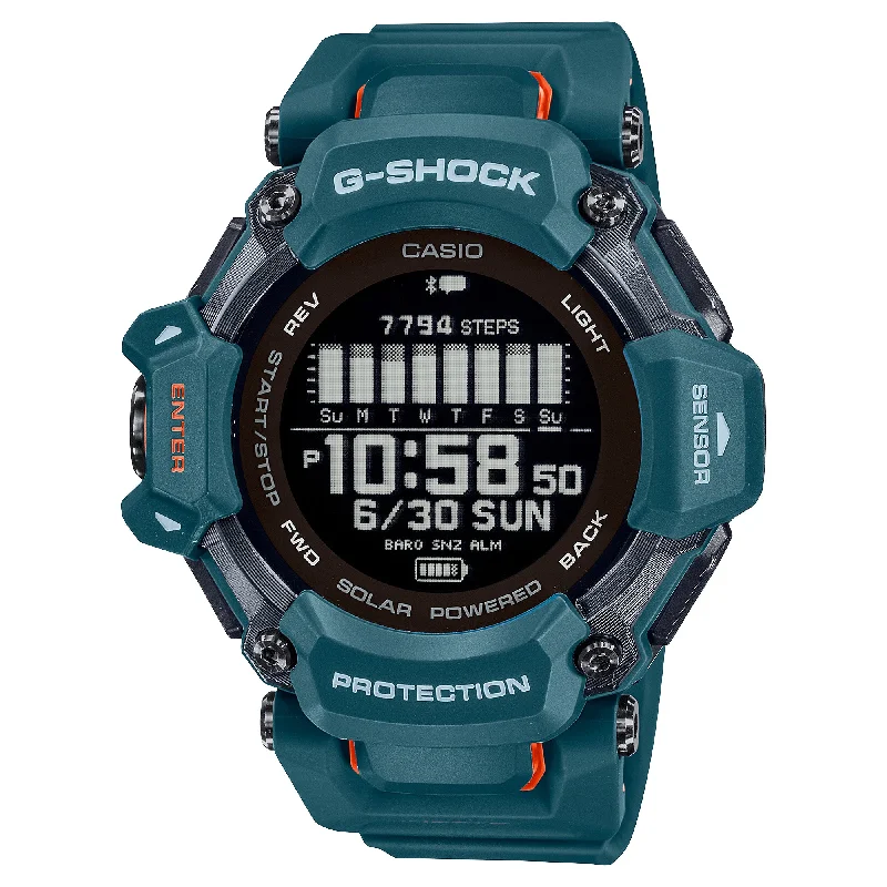 Casio G-Shock GBD-H2000 Lineup G-SQUAD Bluetooth® Tough Solar Multi-Sport Series Bio-Based Blue Resin Band Watch GBDH2000-2D GBD-H2000-2D GBD-H2000-2