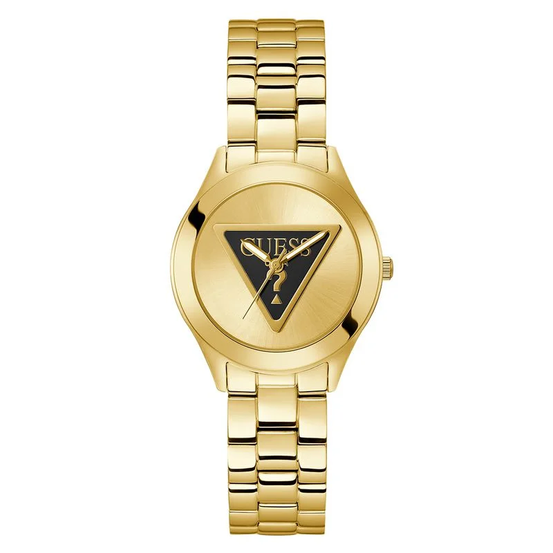 Guess Tri Plaque Champagne Dial Analog Watch