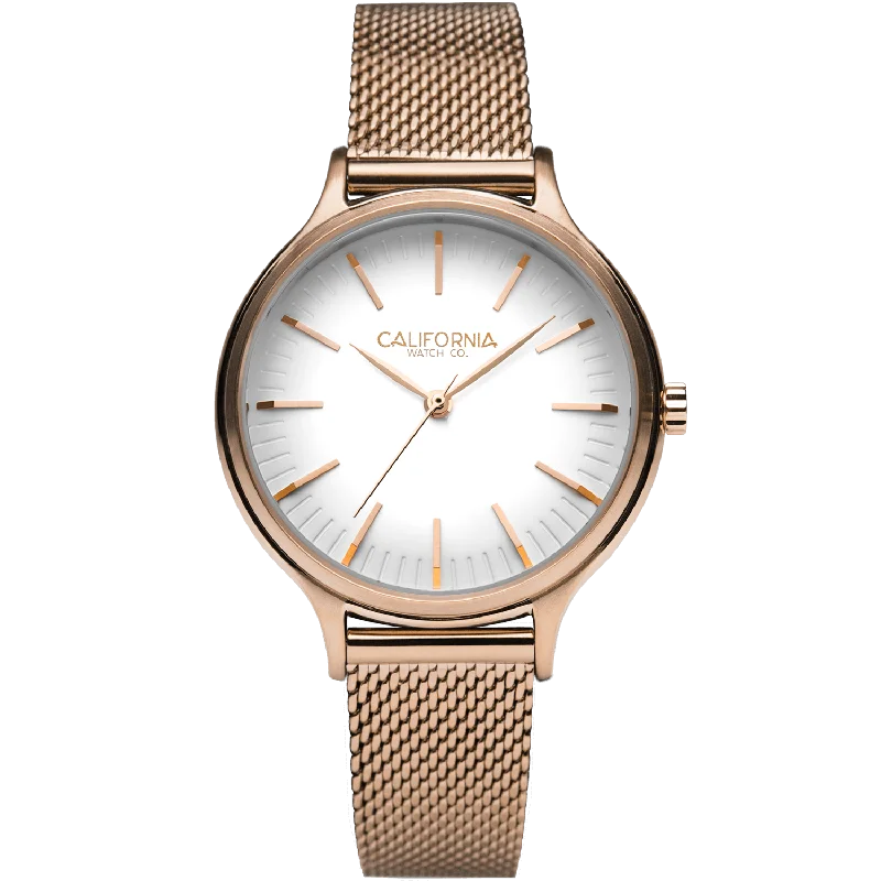 Laguna 34 Mesh Rose Gold White