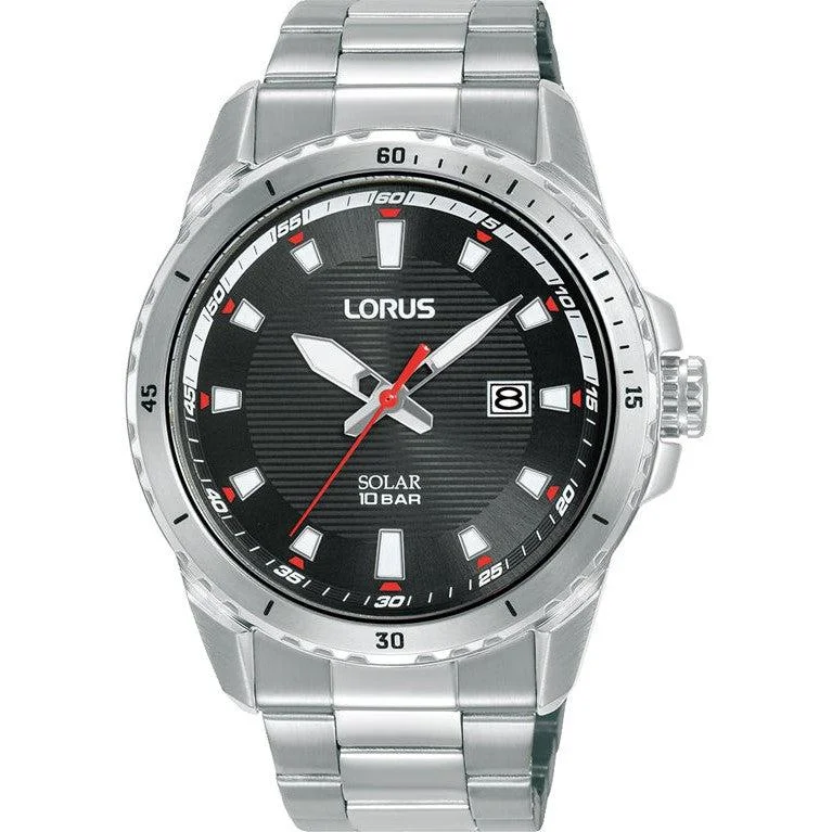 Lorus Gents Silver 3-Hands Solar Watch