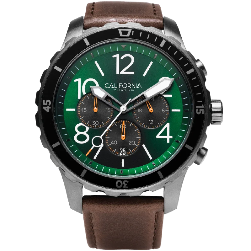 Mavericks Chrono Leather Dark Brown Green