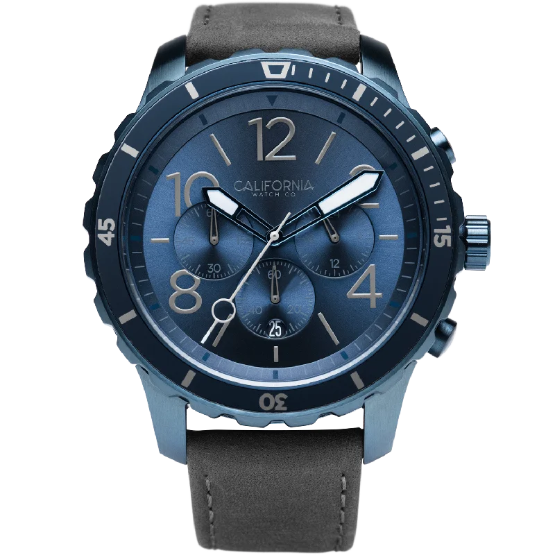 Mavericks Chrono Leather Deep Blue Gray