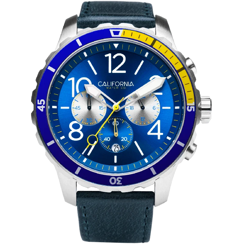 Mavericks Chrono Leather Navy Yellow