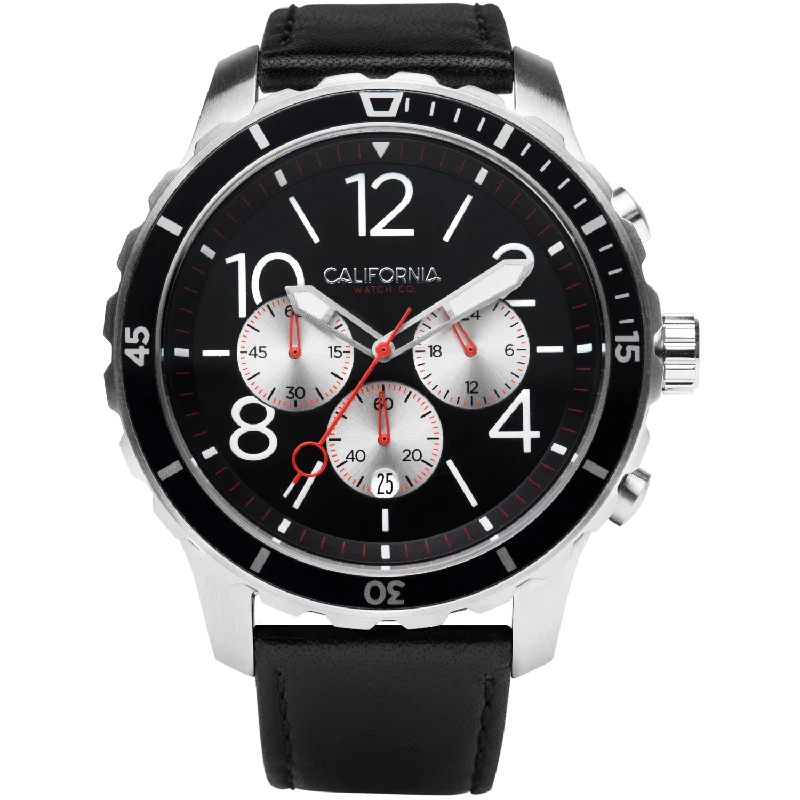 Mavericks Chrono Leather Silver Black