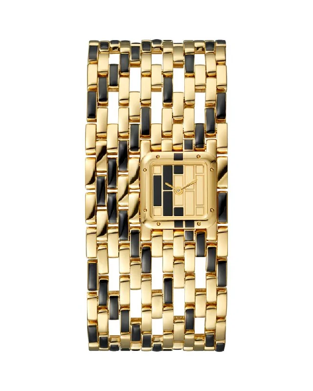 PANTHERE DE CARTIER, CUFF, YELLOW GOLD AND BLACK LACQUER