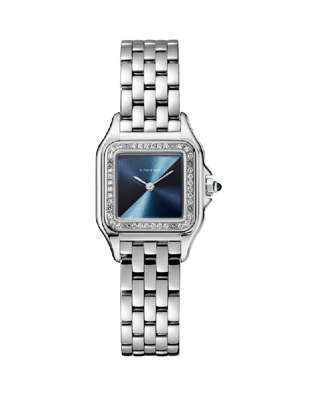 PANTHÈRE DE CARTIER, SMALL, QUARTZ, STAINLESS STEEL, DIAMONDS