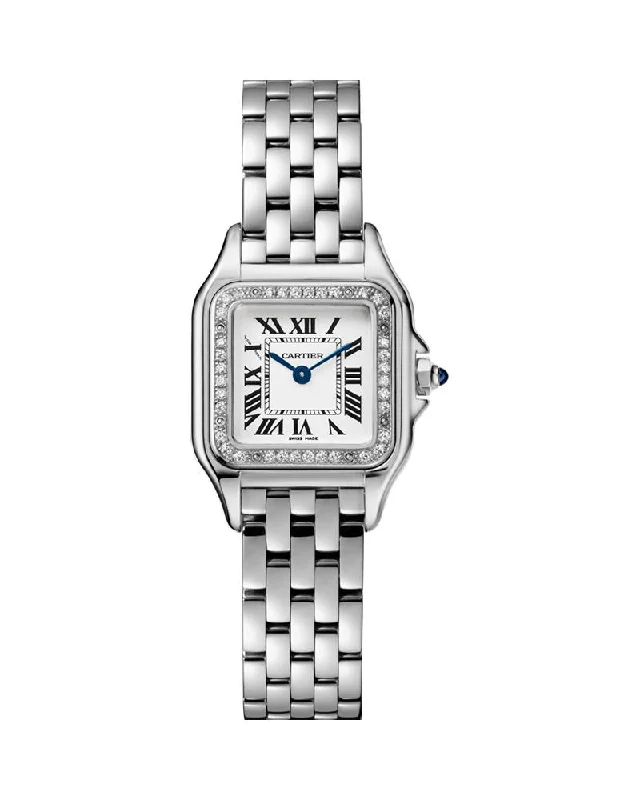 PANTHERE DE CARTIER, SMALL, STEEL, DIAMONDS