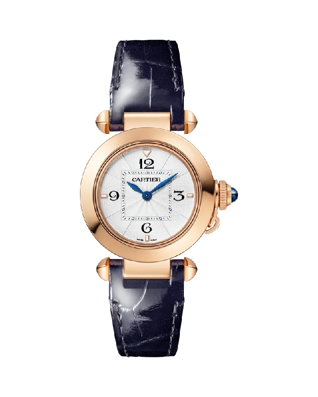 PASHA DE CARTIER, 30MM, QUARTZ, ROSE GOLD, INTERCHANGEABLE LEATHER STRAP