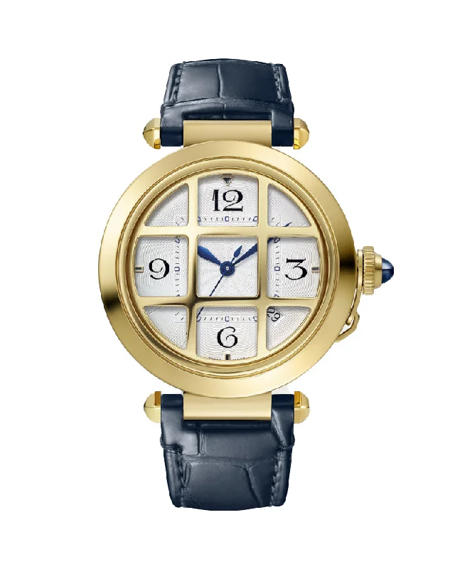 Pasha De Cartier, 41 Mm, Automatic, Yellow Gold, 2 Interchangeable Leather Straps