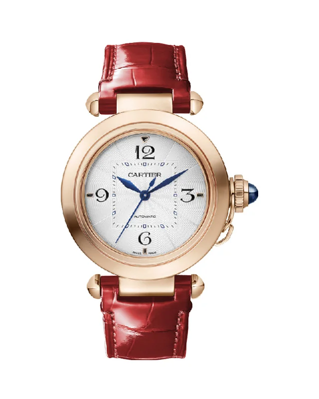 Pasha de Cartier watch, 35 mm, Automatic, Rose Gold, 2 Interchangeable Leather Straps