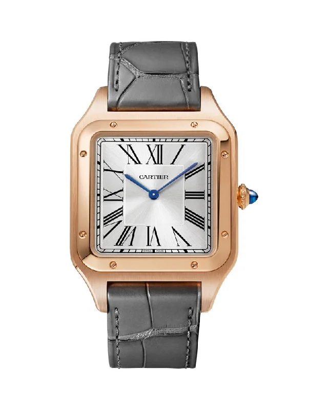 SANTOS DUMONT, EXTRA LARGE, ROSE GOLD, LEATHER