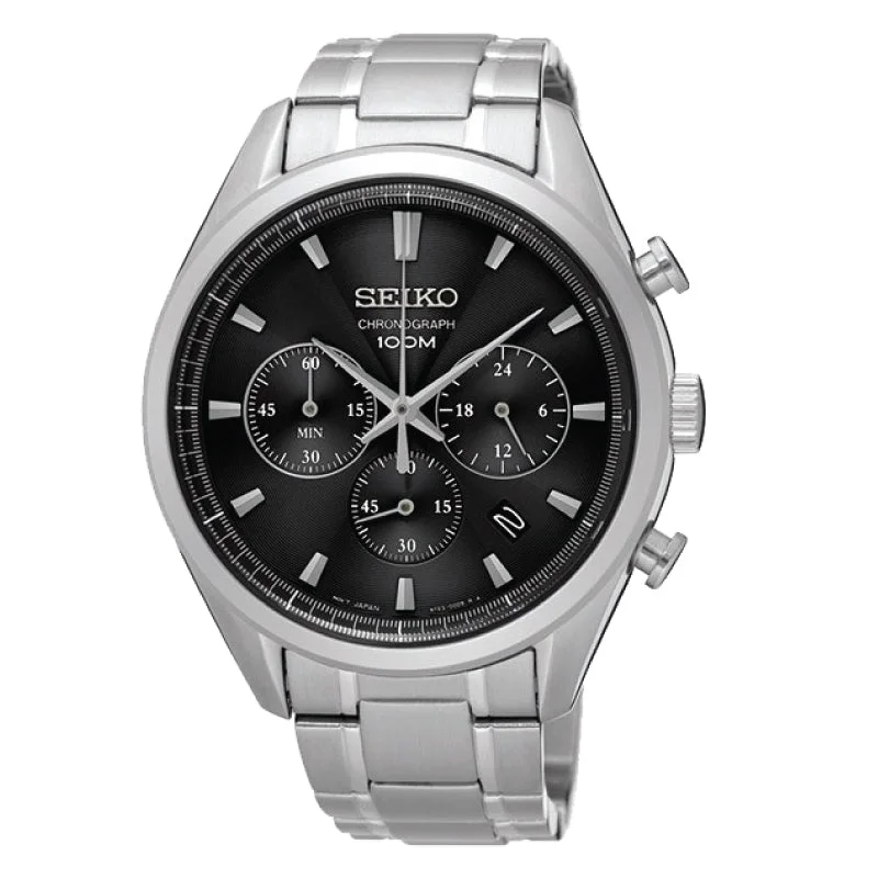 Seiko Quartz Men's Silver Stainless Steel Band Watch SSB225P1