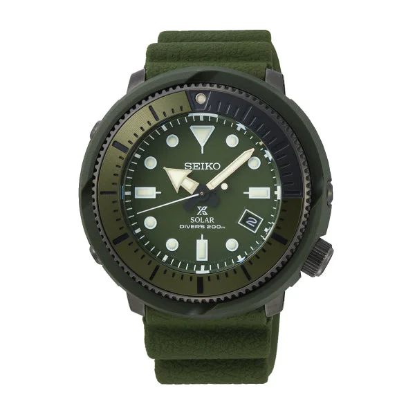 Seiko Prospex Solar Air Diver's Street Series Olive Green Silicone Strap Watch SNE535P1 (Not For EU Buyers) (LOCAL BUYERS ONLY)