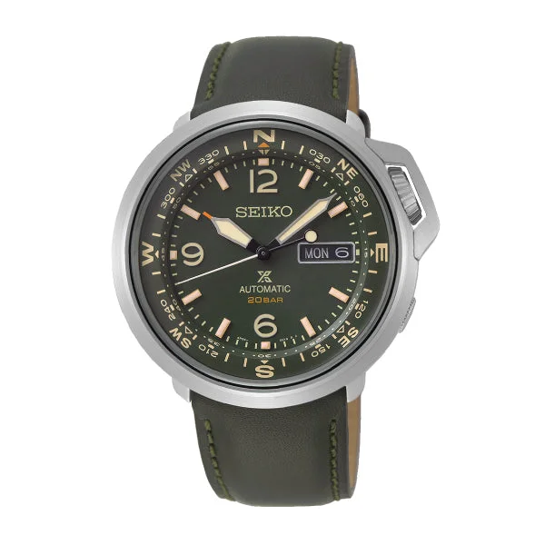 Seiko Prospex Land Series Automatic Dark Grey Green Leather Strap Watch SRPD33K1 (Not For EU Buyers) (LOCAL BUYERS ONLY)