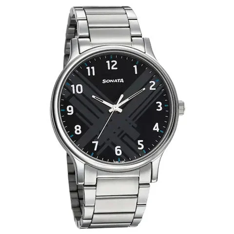 Smart Plaid Analog Stainless Steel Men