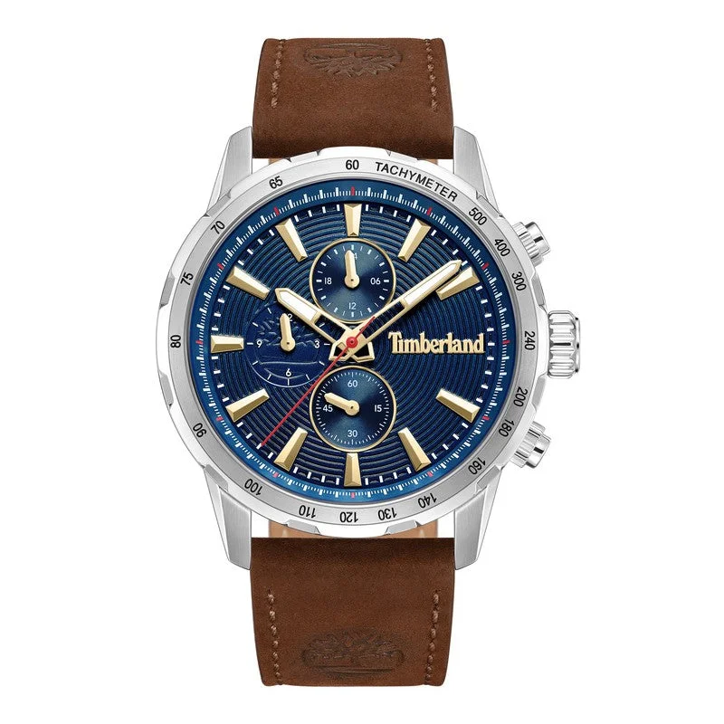 Timberland Kennebunk Multifunction Brown Leather Strap Watch