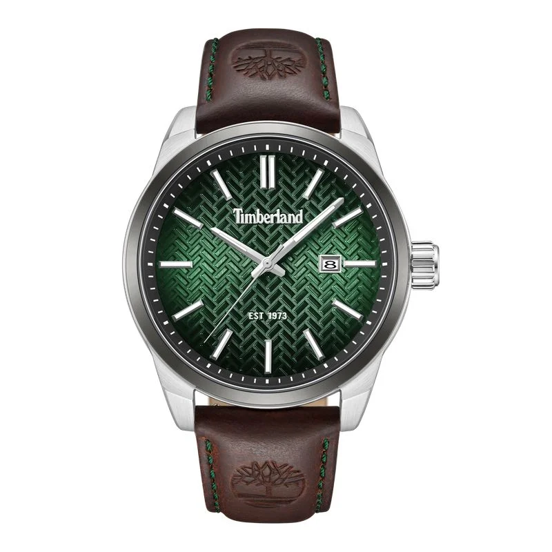 Timberland Henniker II Dark Brown Leather Strap Watch