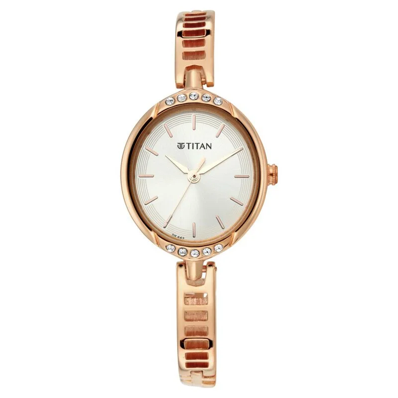 Titan Quartz Analog Silver Dial Metal Strap Watch for Women 2637wm01