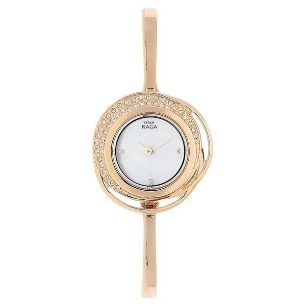 Titan Raga Mother of Pearl Dial Women Watch With Metal Strap 95003wm01