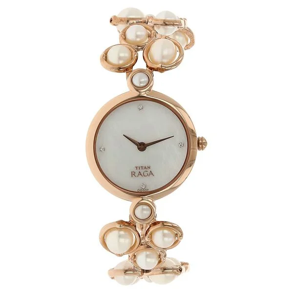 Titan Raga Mother of Pearl Dial Women Watch With Metal Strap 9971wm01