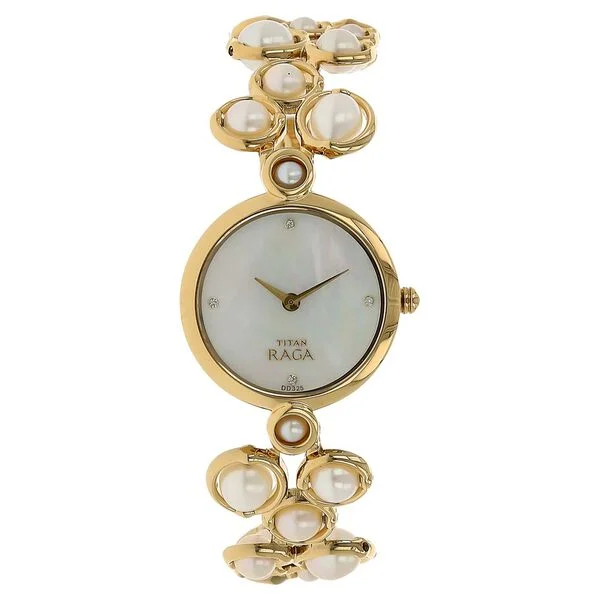 Titan Raga Mother of Pearl Dial Women Watch With Metal Strap 9971ym01j