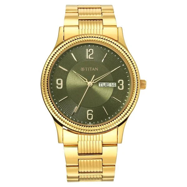 Titan Karishma Green Dial Analog Stainless Steel Strap watch for Men 1650ym08